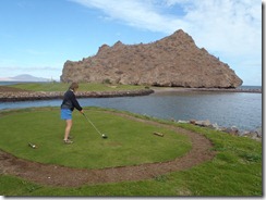 Loreto Bay Golf signature hole with Roz Markphoto