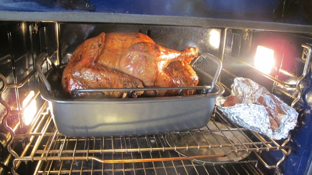 RBuchanan photo: My Tony's Meats organic turkey is browning nicely